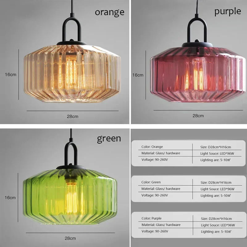 Decorbites™ Farbglas-Esszimmer-Leuchter: Retro LED-Loft-Pendant-Lampe für Schlafzimmer & Restaurant