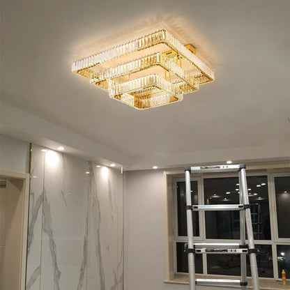 DecorBites™ Crystal Ceiling Chandelier Dimmable LED Lights for Luxury Foyers and Bedrooms
