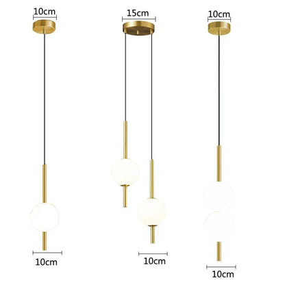 DecorBites™ Glass Ball Pendant Light: Modern Nordic Bedroom Hanging Lamp