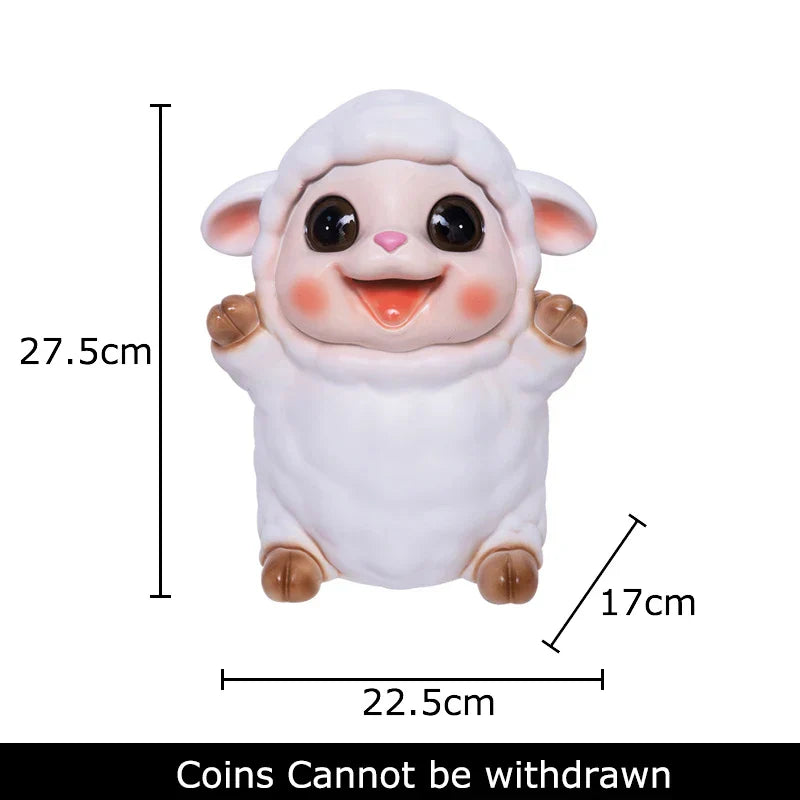 Decorbites™ Kleines Lamm Kinder-Sparbüchse Schweinchen-Sparschwein Ästhetisches Schreibtisch-Dekorationsobjekt Skulptur