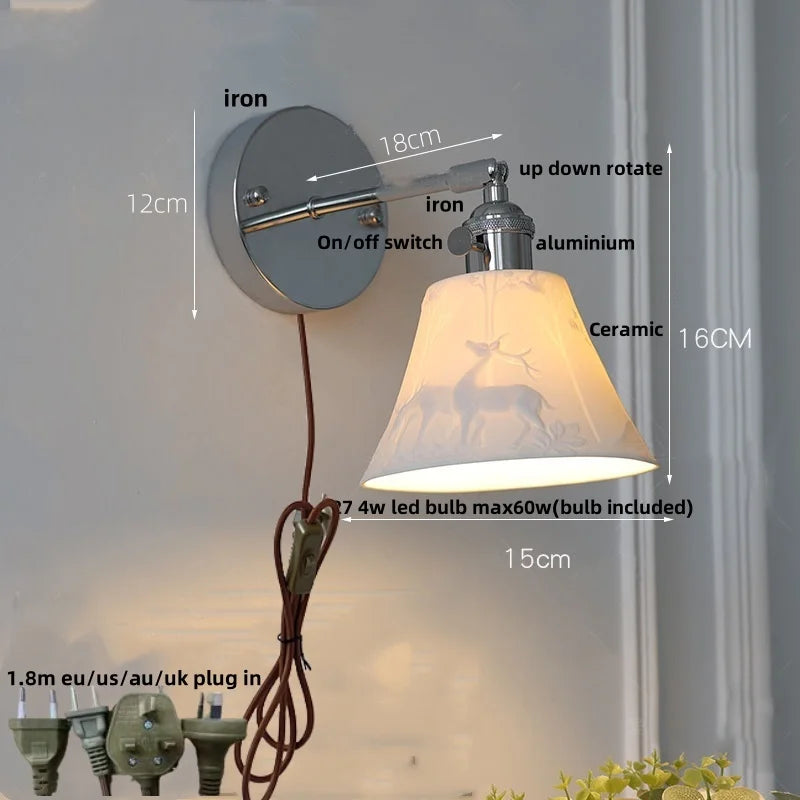 Decorbites™ Eisen-Keramik-LED-Wandleuchte Moderne Wohnzimmer-Wandleuchte Wandlampe