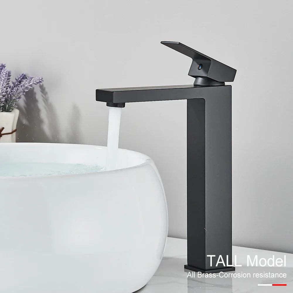 DecorBites™ Gold Stainless Steel Bathroom Basin Faucet Mixer Deck Mounted