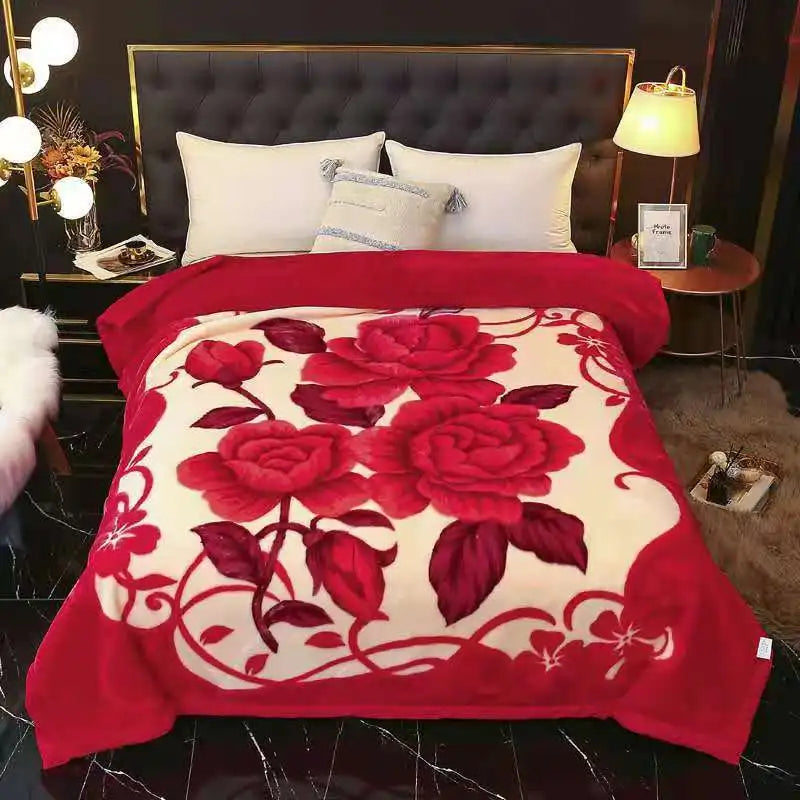 Decorbites™ Zweilagiges Raschel-Bettdecken Vintage-Flanell 150x200 cm Größe Bettüberzug