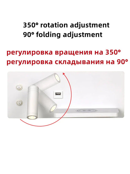 DecorBites™ LED Wall Light with USB Phone Charging - Modern Multipurpose Home Decor