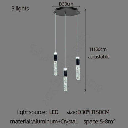 Decorbites™ Zylinder-Kristall-Lüster: Moderne Villa-Wohnzimmerlampe für stilvolle Interieurs.