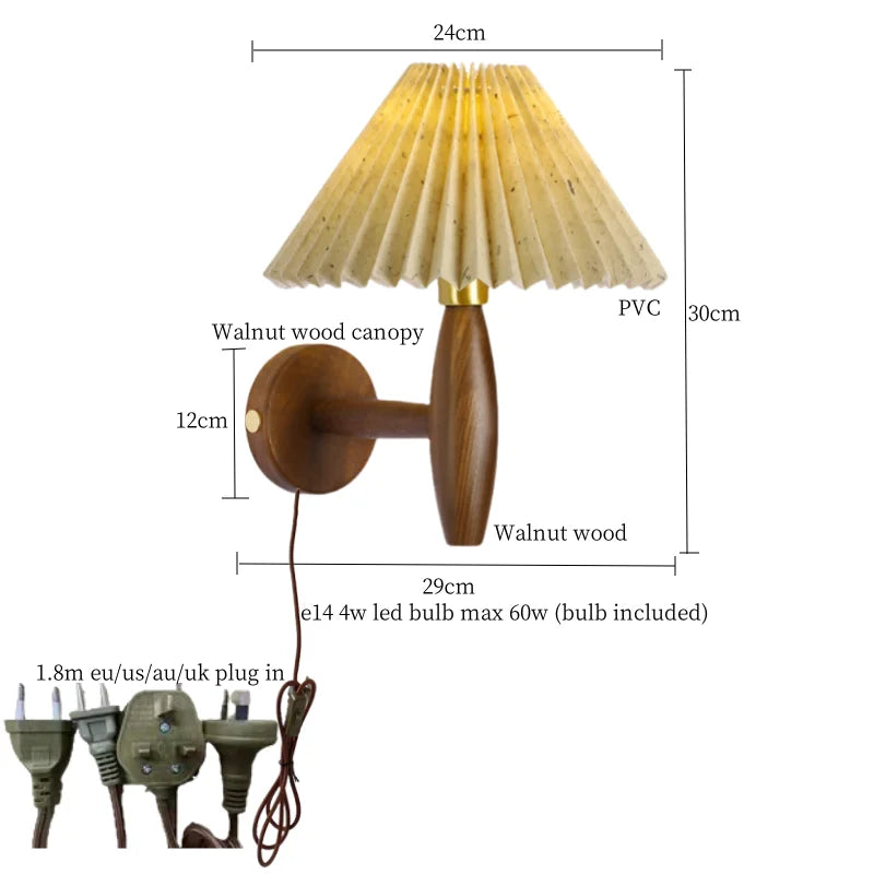 Walnut LED Wall Sconce Vintage Loft Style