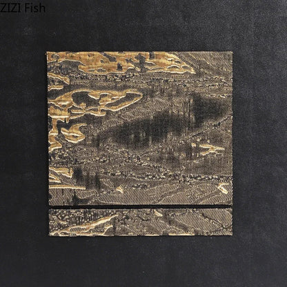 DecorBites™ Gilded Fabric Hanging Painting Abstract Artwork Modern Relief Wall Picture