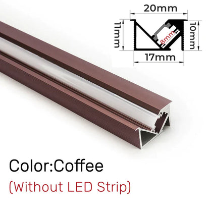 Decorbites™ Unsichtbares LED-Aluminiumprofil mit Milchglasabdeckung für Beleuchtung von Küchenschränken und Regalen