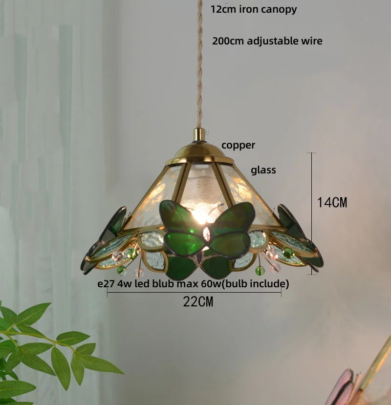 Decorbites™ Klar-Glas-LED-Pendantleuchte Tiffany-Schmetterling Hängelampe