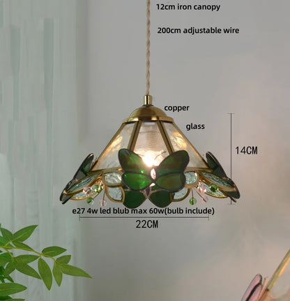 Decorbites™ Klar-Glas-LED-Pendantleuchte Tiffany-Schmetterling Hängelampe