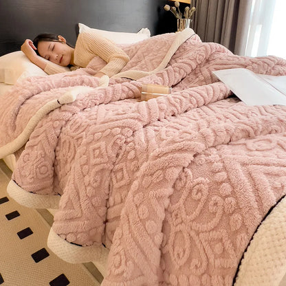 Decorbites™ Korallen-Fleece-Wärmedecke: Gemütliche Verdickte Winter-Bettdecke