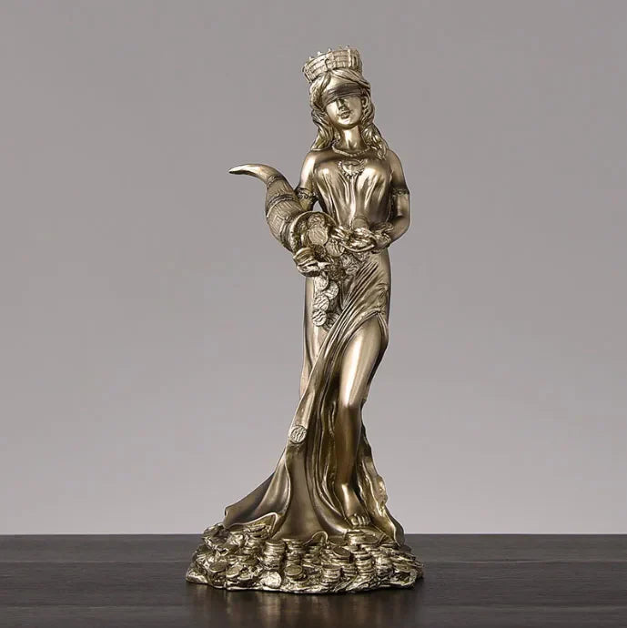 Decorbites™ Griechische Göttin des Reichtums Fortuna Figurine Plouto Glücksstatue Deko-Geschenk
