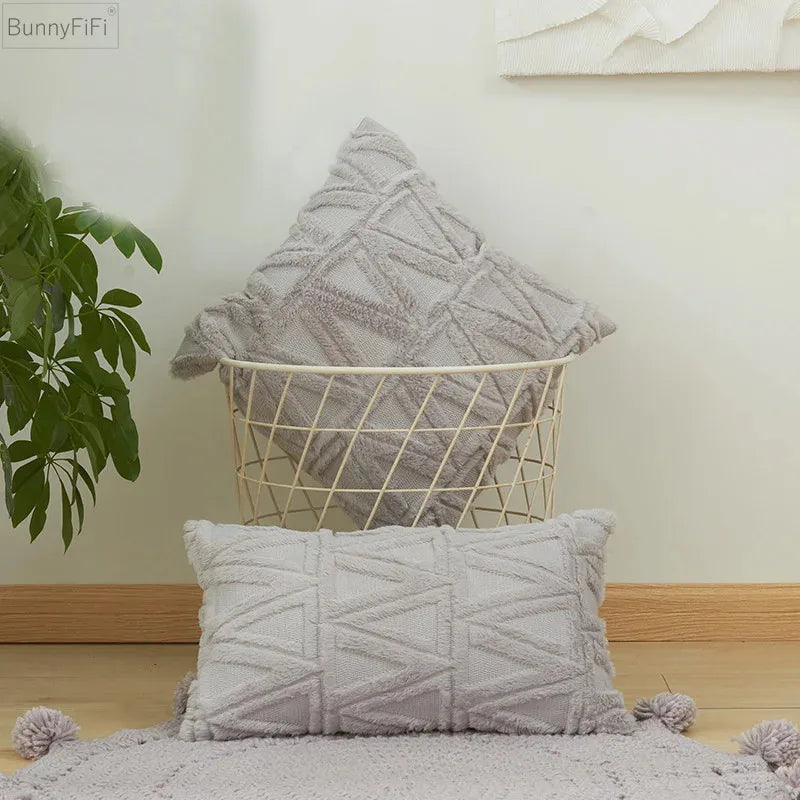 DecorBites™ Diamond Solid Embroidery Cushion Cover - Modern Home Decor