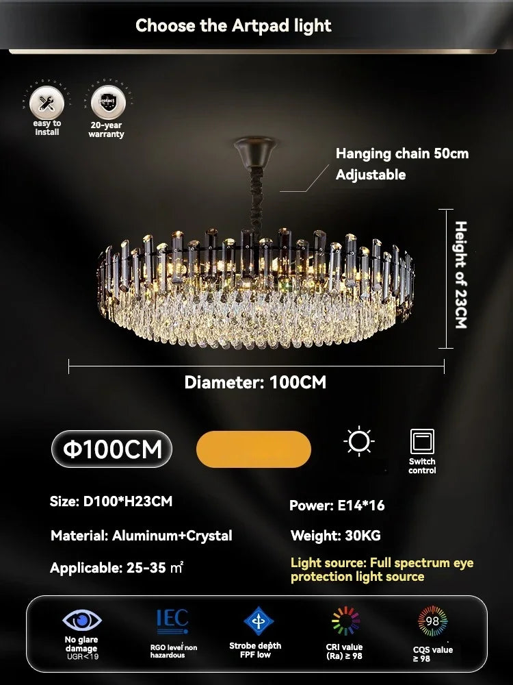 Decorbites™ Gold-Kristall-Deckenleuchter: Luxuriöser moderner LED-Hängeleuchter für die Einrichtung des Zuhauses