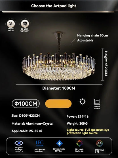 Decorbites™ Gold-Kristall-Deckenleuchter: Luxuriöser moderner LED-Hängeleuchter für die Einrichtung des Zuhauses