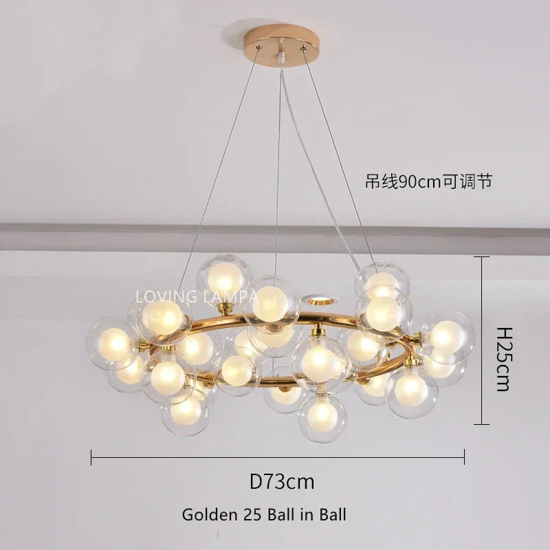 Decorbites™ Glas-Kugeln-LED-Hängelampe, moderne runde Design für Heimdekoration-Beleuchtung