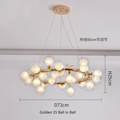 Decorbites™ Glas-Kugeln-LED-Hängelampe, moderne runde Design für Heimdekoration-Beleuchtung