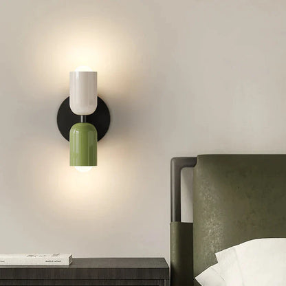 DecorBites™ Cream 2Head Macaron LED Wall Lamp in Black for Home Decor