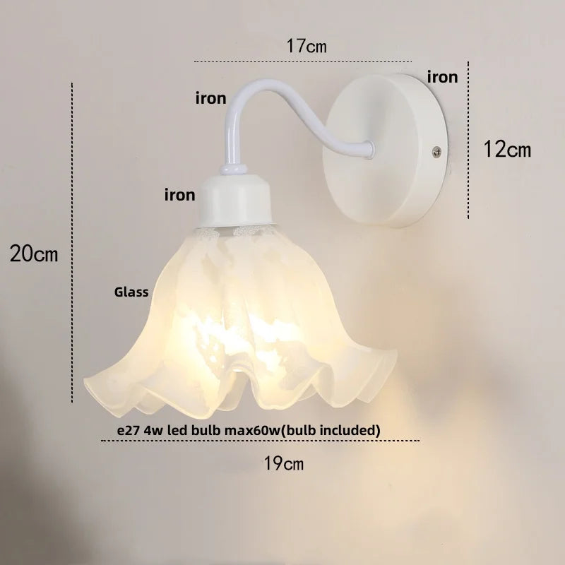Decorbites™ Glas-Eisen-LED-Wandleuchte mit Zugschalter für Treppenbeleuchtung im Schlafzimmer