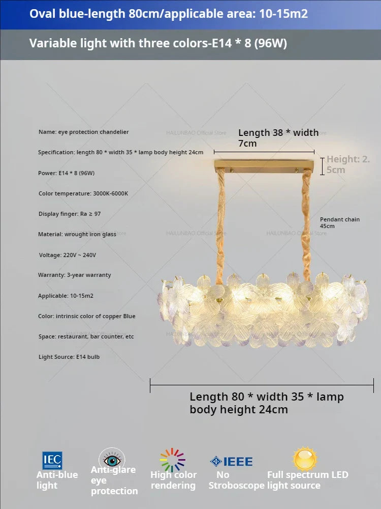 Decorbites™ Glas Blume Prinzessin Zimmer LichtLux Postmodern Französisch Creme Wind Lampe