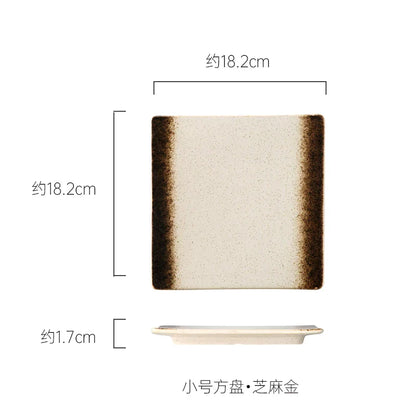 Decorbites™ glasierte Barbecue-Flügelplatte mit Messer - Japanischer Stil Tablett für gebratene Flügel und Fisch