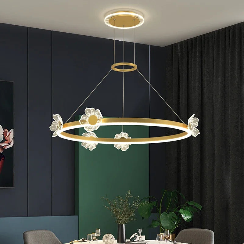Gold Butterfly Crystal Chandelier For Living Room