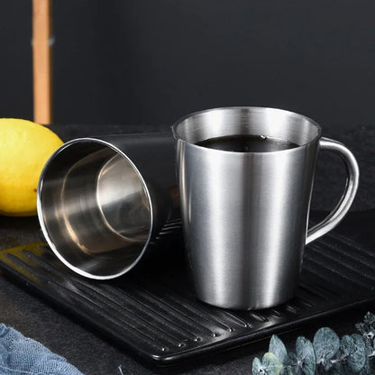 Decorbites™ Doppeltwandiger Edelstahl-Thermobecher mit Henkel für Kaffee und Bier
