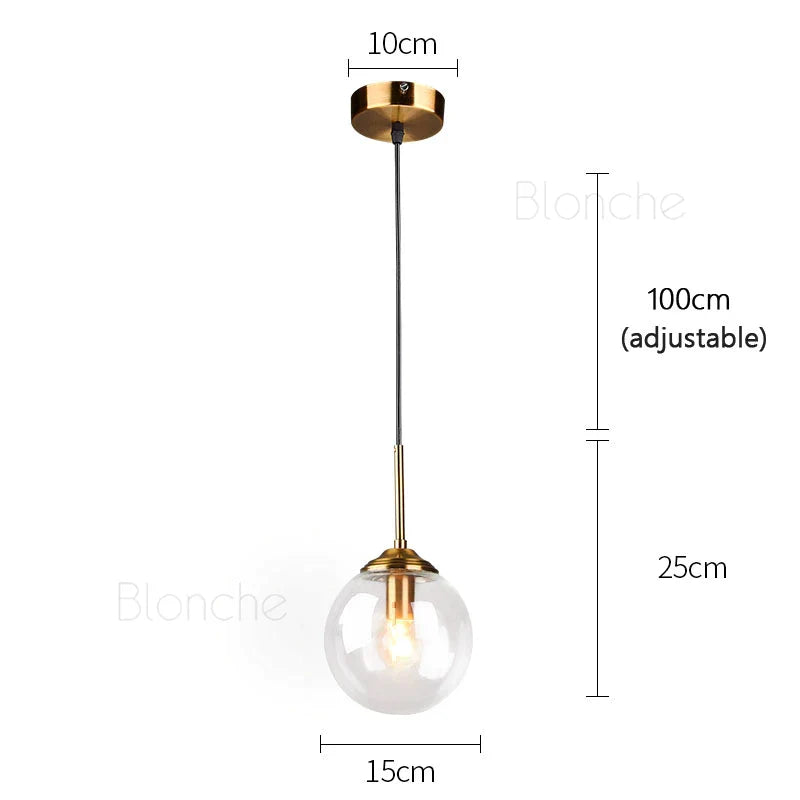 Decorbites™ Glas-Kugelleuchten - 15 cm moderne goldene Hängeleuchten für die Hausdekoration