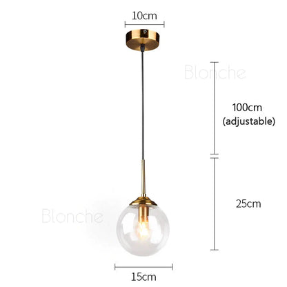 Decorbites™ Glas-Kugelleuchten - 15 cm moderne goldene Hängeleuchten für die Hausdekoration