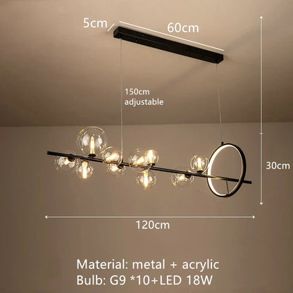 DecorBites™ Clear Glass Bubble Chandelier LED Hanglamp G9 Loft Deco Lighting