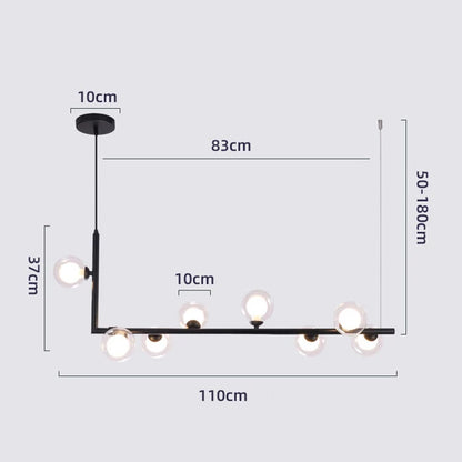 Decorbites™ Glas Schwarz Kronleuchter Pendellampe Nordisch Modern Wohnzimmerleuchte