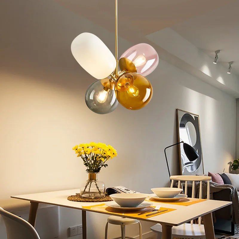 Decorbites™ Glasballon-Leuchter: Bunte Hänge-Pendelleuchte für Wohnzimmer, Schlafzimmer