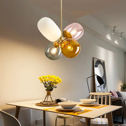 Decorbites™ Glasballon-Leuchter: Bunte Hänge-Pendelleuchte für Wohnzimmer, Schlafzimmer
