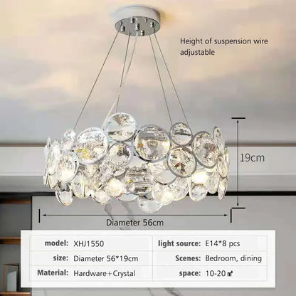Decorbites™ Kristall-LED-Kronleuchter: Moderner nordischer Stil Luxus-Hängeleuchte für Wohnzimmer, Schlafzimmer, Esszimmer