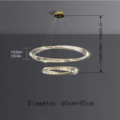 Decorbites™ DNA-Spirale Kristall-Lüster LED-Ring-Design für luxuriöses Wohnzimmer