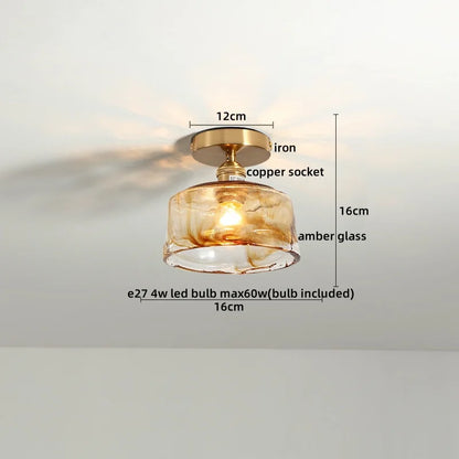 Decorbites™ Grüne Glas-LED-Deckenleuchte für die Beleuchtung von Wohnzimmer, Flur und Heim
