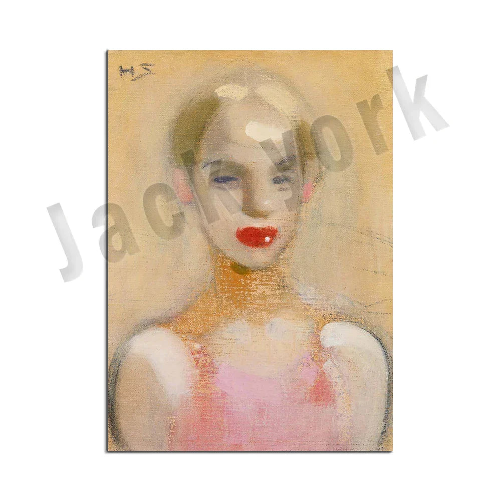 Decorbites™ Abstract Vintage-Ausstellungsplakat-Set - Helene Schjerfbeck, Zirkusmädchen, Blondes Mädchen