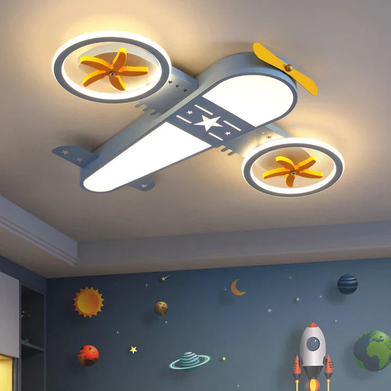 Decorbites™ Kinder Flugzeug Deckenleuchte mit Fernbedienung, dimmbares LED-Leuchter