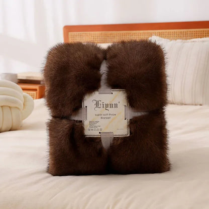 Decorbites™ Luxus Kunstfuchs-Plüschdecke: Dick, warm, weich, Sofabezug – Hochwertige einheitliche Farbe