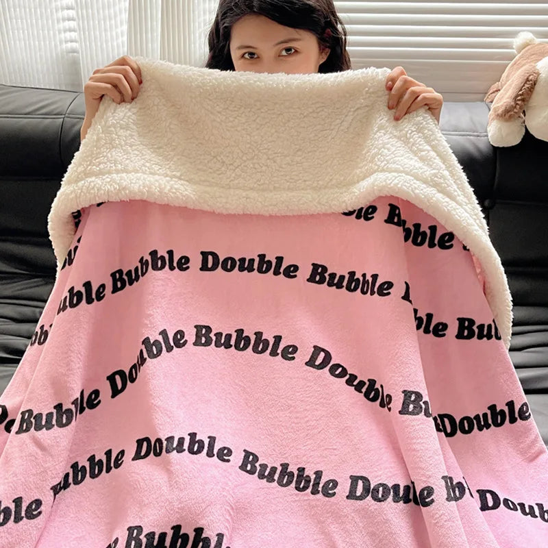 DecorBites™ Cozy Fleece Blanket | Multi-Use Office & Home Shawl | Soft & Warm Blanket