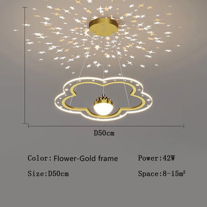 Decorbites™ Wolkenblumen-LED-Kronleuchter: Dekoratives Sternenhimmel-Beleuchtungsarmatur für das Kinderzimmer