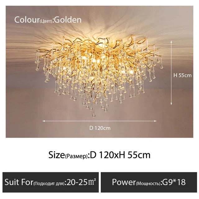 DecorBites™ Crystal Ceiling Chandelier - Luxury Lighting for Modern Spaces