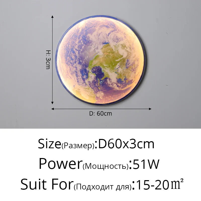 DecorBites™ Creative Moon Earth LED Wall Lamp for Modern Living Spaces