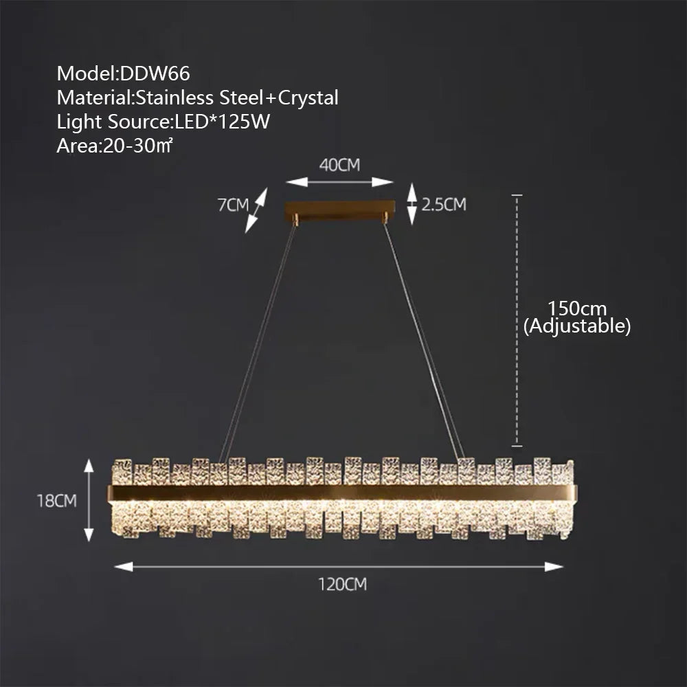 Decorbites™ Kristall-LED-Kronleuchter: Gold/Schwarz Luxus-Hängeleuchte für das Zuhause