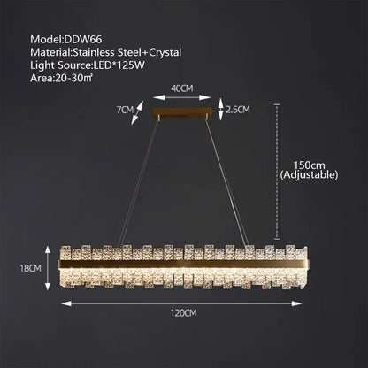 Decorbites™ Kristall-LED-Kronleuchter: Gold/Schwarz Luxus-Hängeleuchte für das Zuhause