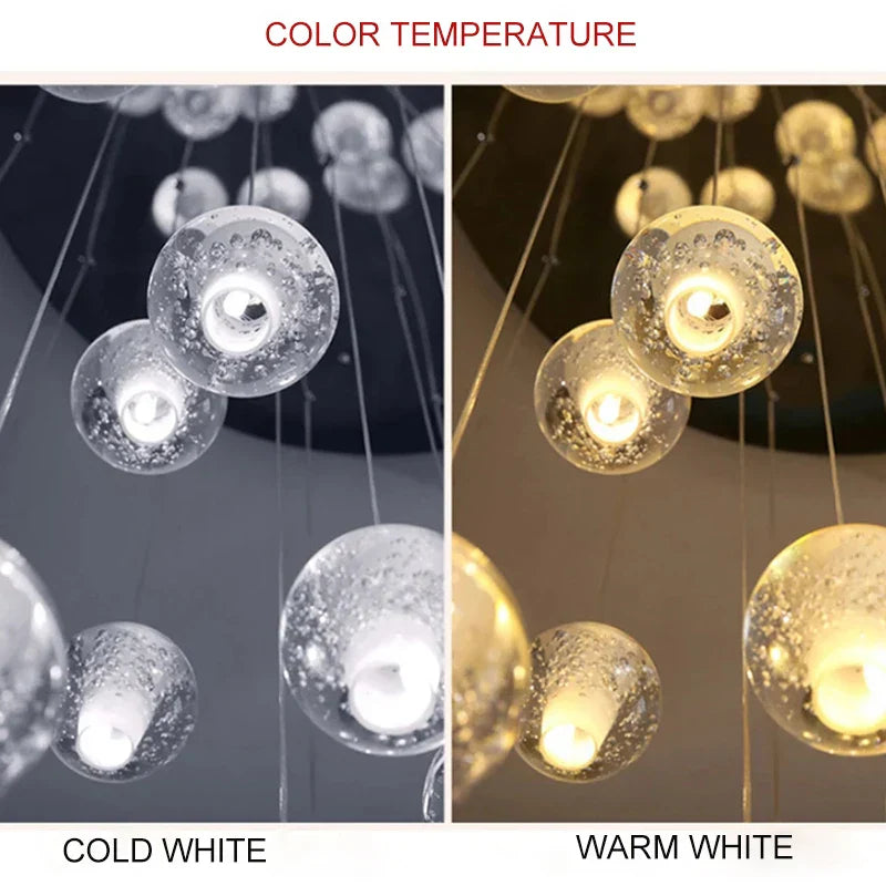 DecorBites™ Crystal Ceiling Chandelier for Staircase & Hallway, Elegant Long Cable Pendant Light