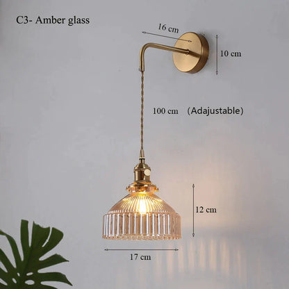 DecorBites™ Glass Shade LED Wall Lamp Switched Nordic Light for Luxury Living Room
