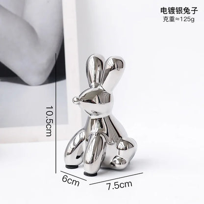 DecorBites™ Golden Monkey Dog Rabbit Ceramic Balloon Animals Desk Ornament