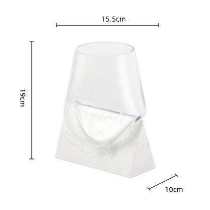 Decorbites™ Abstrakte Glasvase mit Marmorsockel zur Haushaltsdekoration