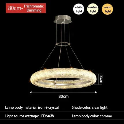 Decorbites™ Elegante Chrom-Kristall-Lüster für Esszimmer Wohnzimmer Schlafzimmer Flur